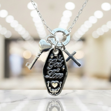 God is Love 16" Silver